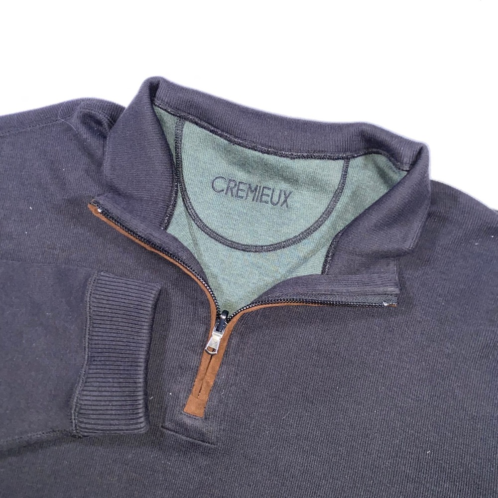 Cremieux Mens Navy Blue Cotton Modal Quarter Zip‎ Pullover Sweater XXL